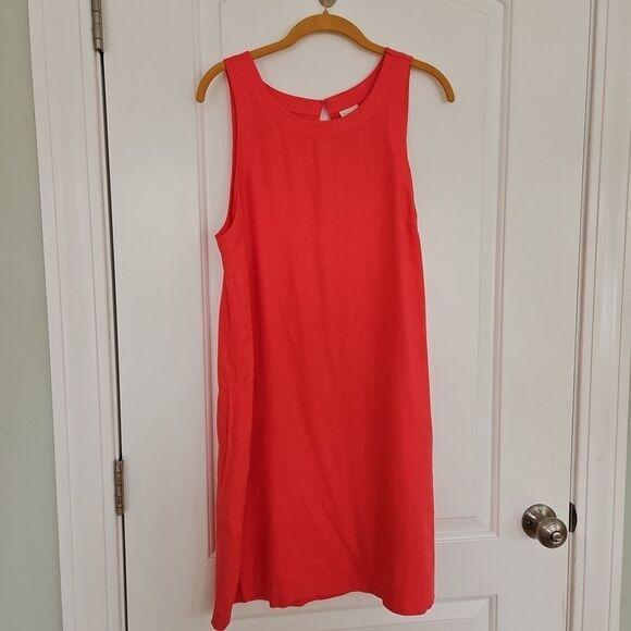 A New Day - Pink Coral Linen Blend Sleeveless Dress Size Medium Classic, summer - Picture 2 of 8
